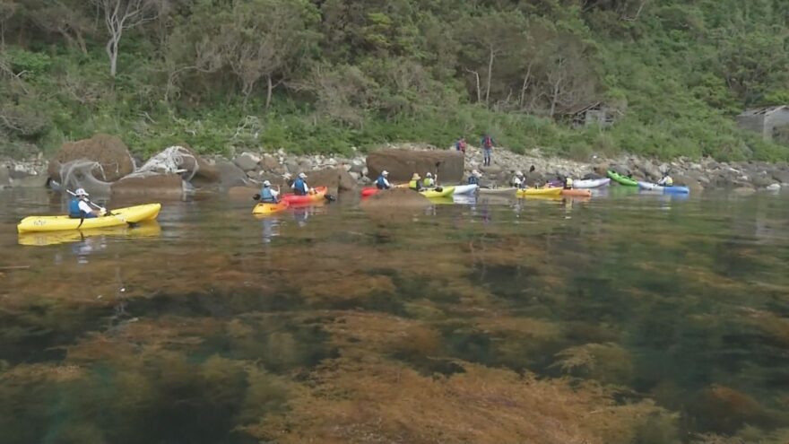 2018年5月29日　竹野海岸でカヌーによる清掃活動