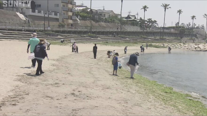全国豊かな海づくり大会に向け 明石市の海岸で清掃活動