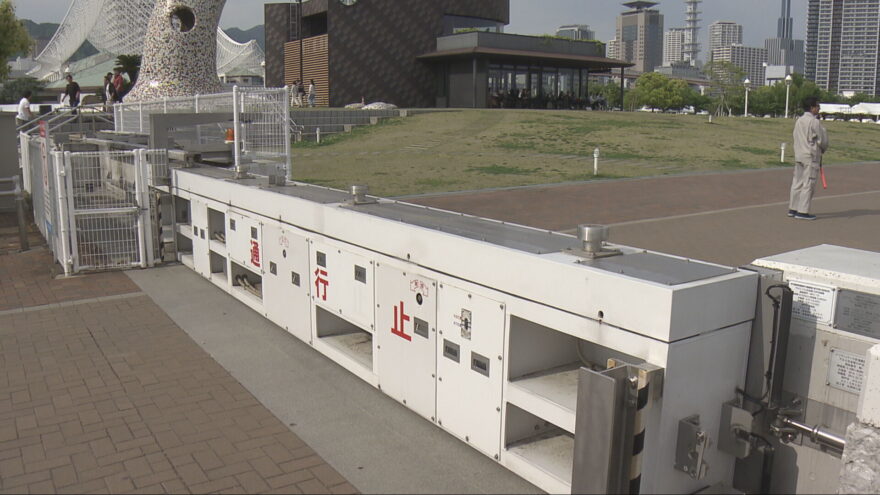 台風シーズンに備え　神戸市で防潮扉の閉鎖訓練